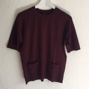 Prune short sleeve sweater with pockets